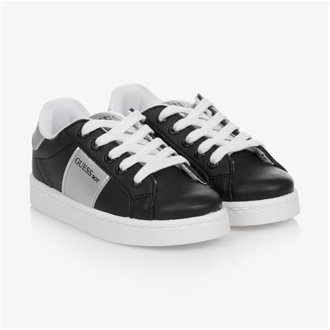 Guess Teen Boys Black Logo Trainers Childrensalon Outlet