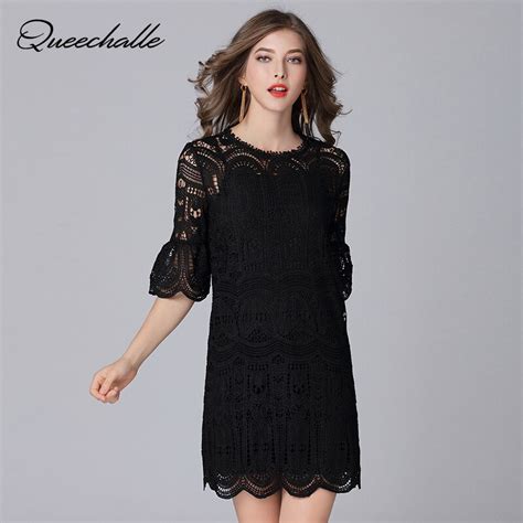 Queechalle Half Sleeve Elegant Lace Dress Two Piece Set Spring Flare