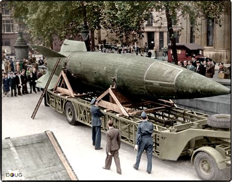 A Captured German V 2 Rocket On Display In Trafalgar Square London