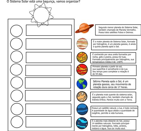 Atividades Sobre Os Planetas Para Imprimir Sistema Solar D Solar My