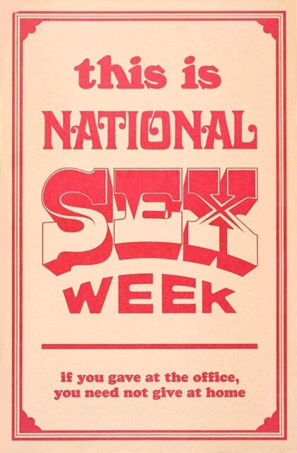 1970s This Is National Sex Week Poster Replica Magnet New Ebay Free