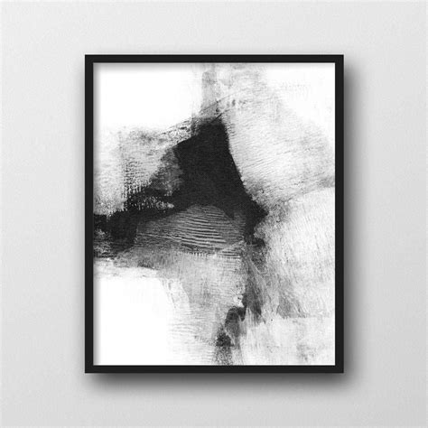 Black And White Contemporary Abstract Painting Print