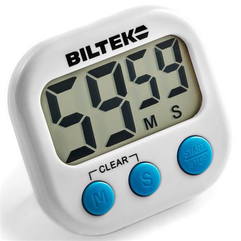 Biltek Digital Kitchen Timer Big Digits Loud Alarm Magnetic Backing