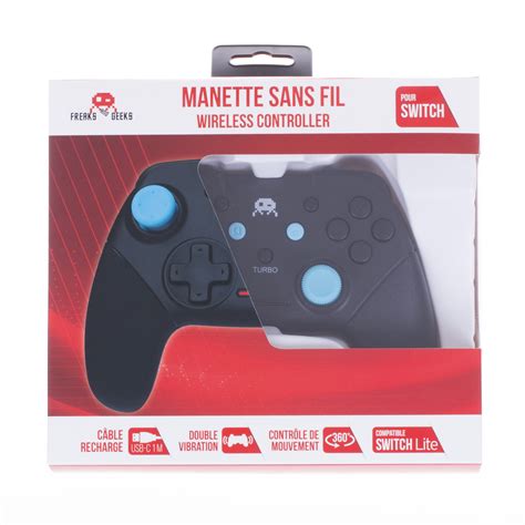 Combien De Temps Charge Une Manette Switch - Manette Sans Fil Noire et bleue pour Switch avec Cable 1M | Freaks and