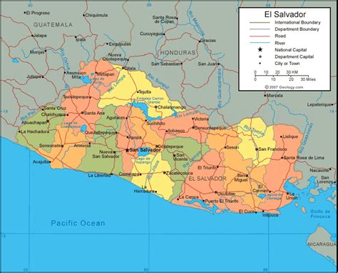 El Salvador Map and Satellite Image