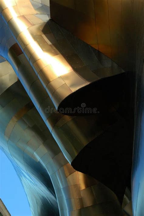Abstract Modern Metallic Architectural Construction Glistening On A
