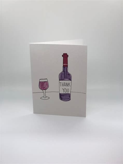 Wine Thank You Card Etsy