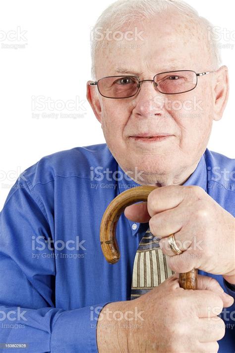 Senior Man Holding Cane Stock Photo Download Image Now Adult
