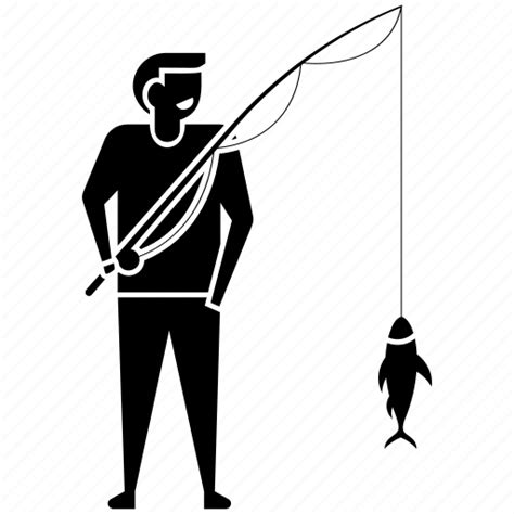 Fish On Rod Fisher Fisherman Fishery Fishing Icon