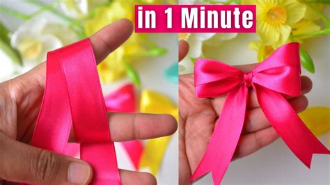 How To Make Simple Easy Bow In 1 Minute Diy Ribbon Bow Ribbon Hair