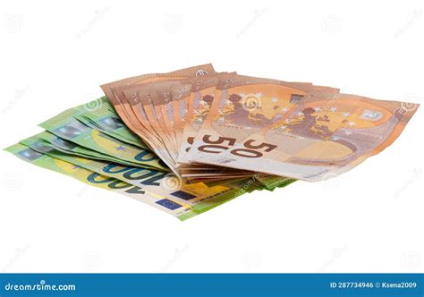 Euro Banknotes Isolated Stock Photo Image Of Amount 287734946