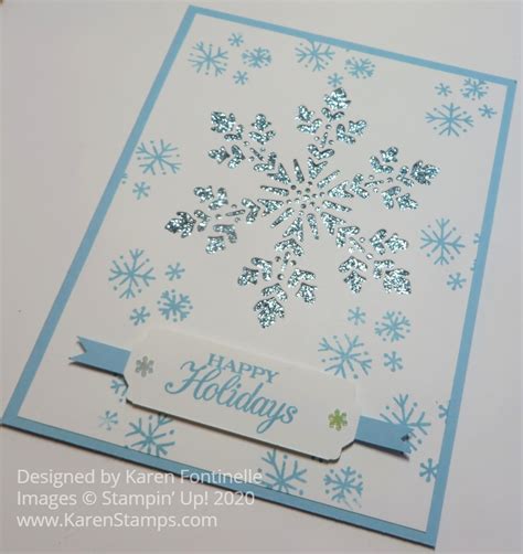 So Many Snowflakes Die Cut Holiday Card Stamping With Karen