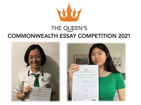 Gold Awards At The Queens Commonwealth Essay Competition 2021 St