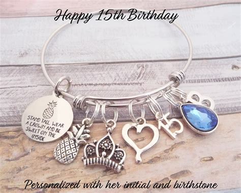 Girls 15th Birthday Charm Bracelet T For 15th Etsy