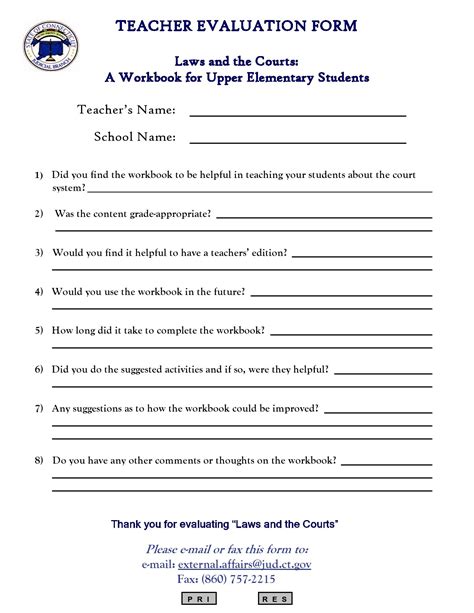 50 Printable Teacher Evaluation Forms Free Templatelab