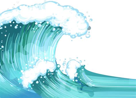 Ocean Clipart Simple - Big Waves Transparent Background , Transparent png image