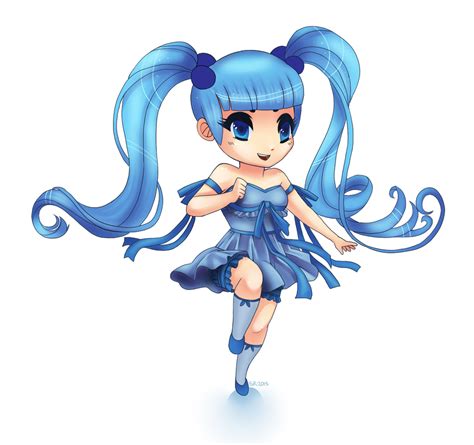 Cute Anime Chibi Girl Blue