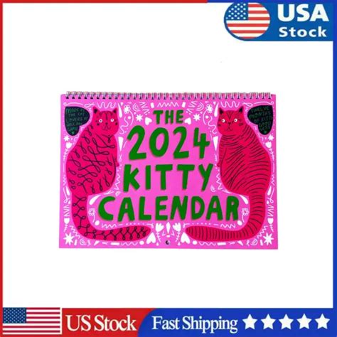 Funny 2024 Kitty Calendar Wall Planner Calendar 12 Monthly Cat