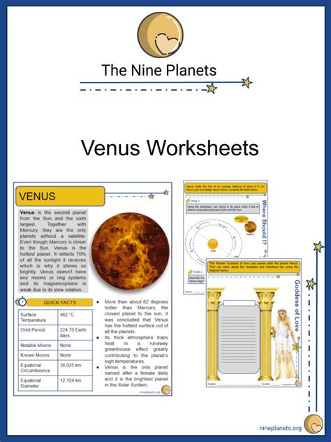 Free Venus Worksheet Printable