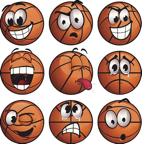Basketball Face Character Illustrations Royalty Free Vector Graphics