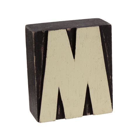 Wood Block Letter Letter M Decoration