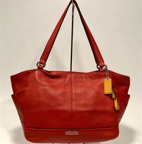 Authentic Coach Park Leather Carrie Tote Handbag Shoulder Bag F23284
