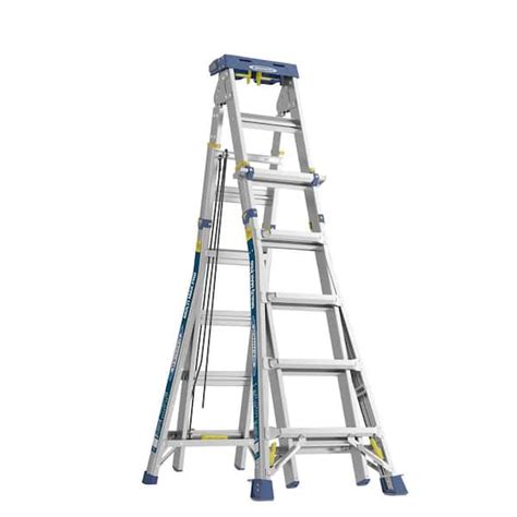 Werner 18 Reach Aluminum 5 In 1 Multi Position Pro Ladder With
