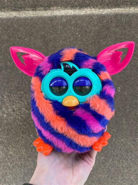 Pink And Purple Furby Boom Diagonal Stripes Non Working 2013 Etsy