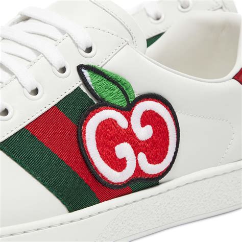 Gucci Apple Logo New Ace Sneaker White Red And Green End