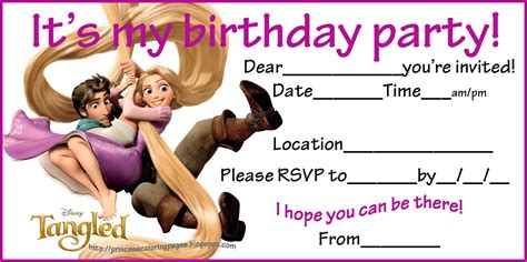 40th Birthday Ideas Free Rapunzel Birthday Invitation Templates