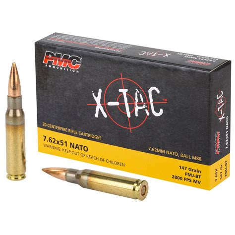 Pmc X Tac 762x51 Nato Ball M80 147 Gr Fmj Bt Centerfire Rifle