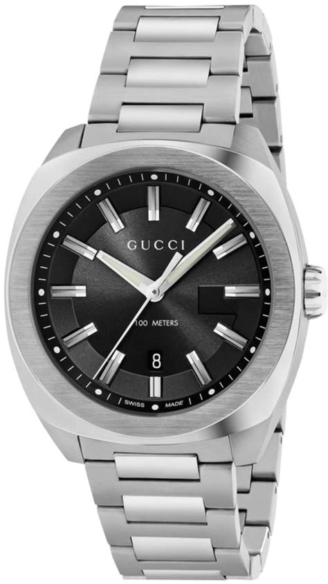 Gucci Gg2570 Black Dial Stainless Steel Mens Watch Ya142201
