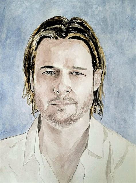 Brad Pitt Painting By Robert J Smith Fine Art America