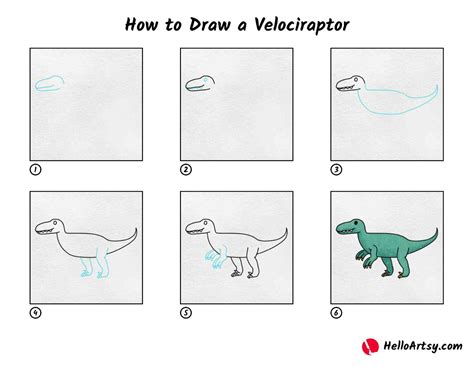 How To Draw A Velociraptor Helloartsy