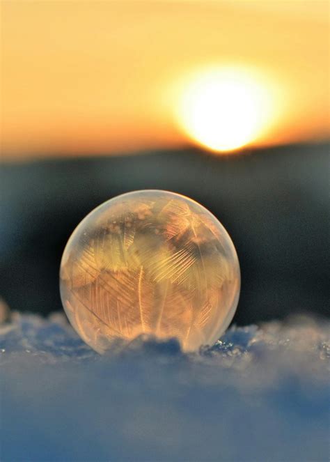 Frozen Soap Bubble Against Sky During Sunset · Free Stock Photo