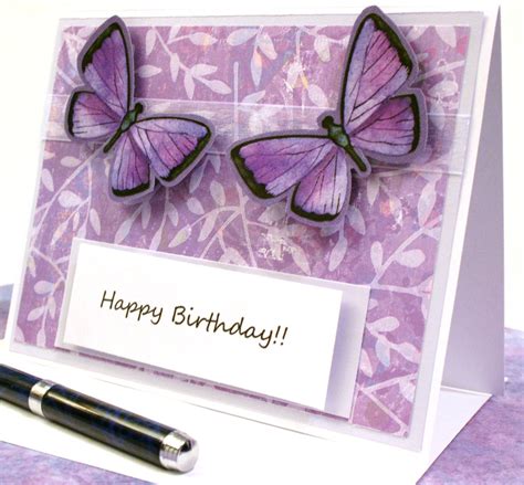 Purple Butterflies Happy Birthday Greeting Card