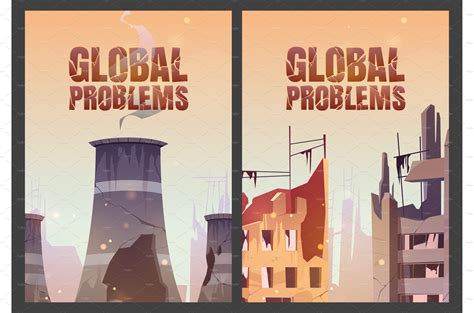 Global Problems Posters With Vector Graphics ~ Creative Market