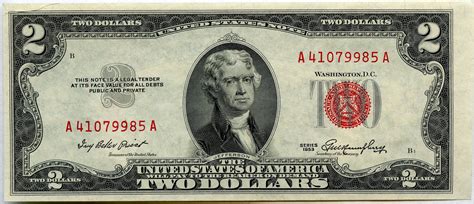 1953 Two Dollar Us Note Legal Tender A41079985a F1509 Etsy Two