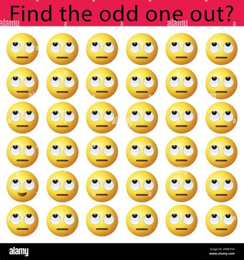 Find The Odd One Out Vector Illustration Sheet Spot The Difference