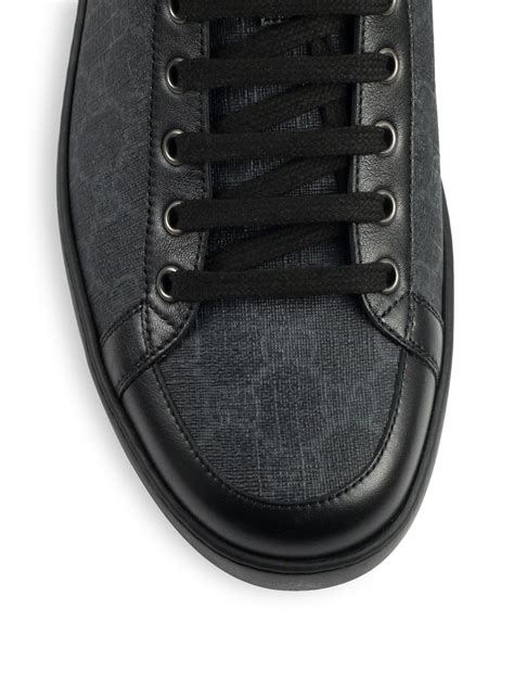 Gucci Gg Supreme Canvas High Top Sneaker In Black Graphite Black For