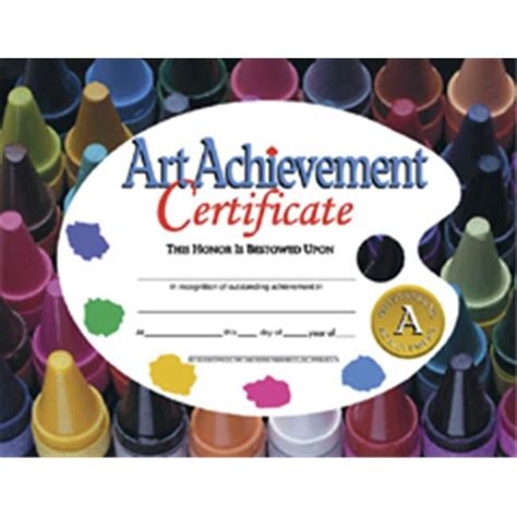 Hayes School Publishing H Va570 Certificates Art Achievement 36 Pack 8