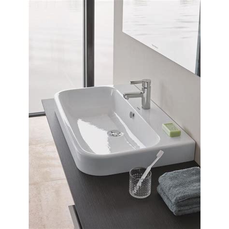 Duravit Happy D2 White Ceramic Vessel Rectangular Bathroom Sink 23