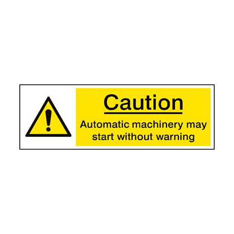 Caution Automatic Machinery Hazard Sign | PVC Safety Signs