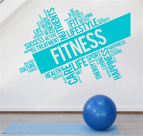 Wall Vinyl Decal Incentive Phrases Fitness Life Active Happiness Unique