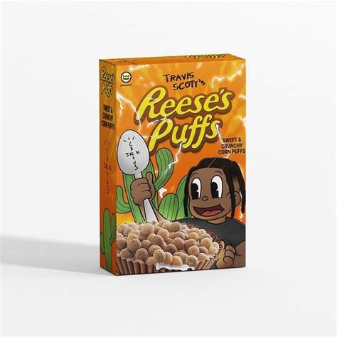 Travis Scott Reeses Puffs Redesign By Karalang Fk Anime Rapper