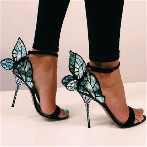 Embroidered Satin Butterfly High Heels Butterfly Heels Heels Butterfly Sandals