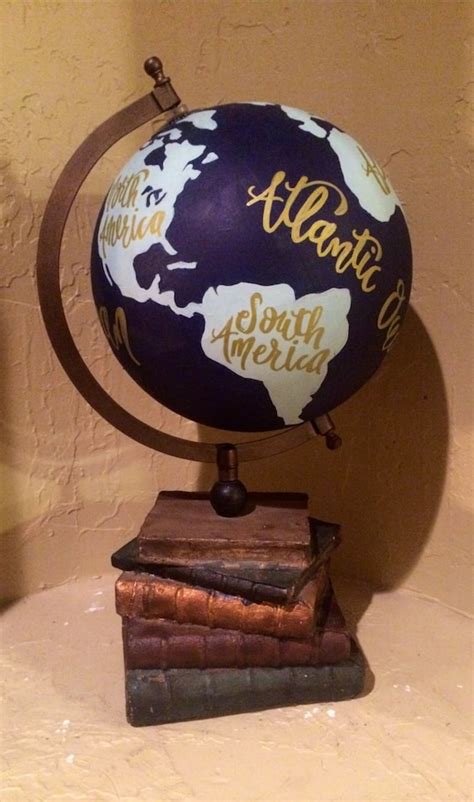 Hand Painted Decorative Globe Customized By Letteringbyabbey