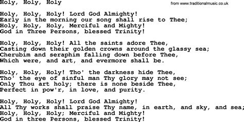 Baptist Hymnal Christian Song Holy Holy Holy Lyrics With Pdf For