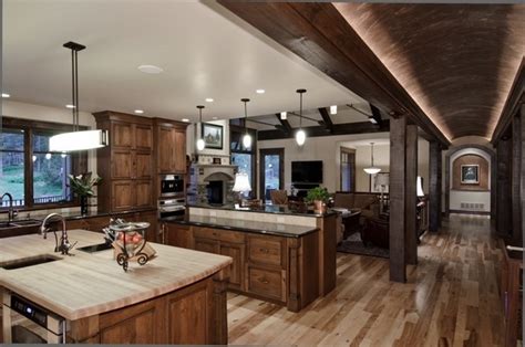 To tone down the warmth of oak cabinets, outfit the rest of deepen oak with a rich walnut stain and combine it with natural or rustic exposed wood for a look that showcases the individual beauty of the grain. Rustic hickory kitchen cabinets - solid wood kitchen ...