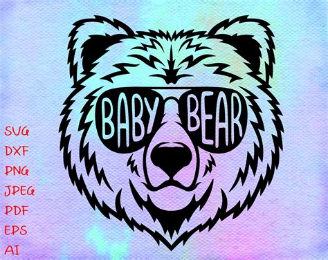 Baby Bear With Sunglasses Svg Baby Svg Baby Bear Svg Baby Etsy